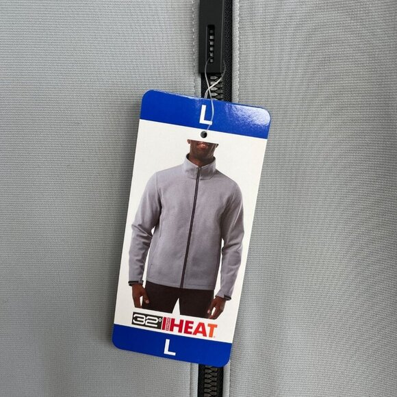 NEW 32 Degrees Heat Men's Size L Gray Zip-Up Windbreaker Jacket - Picture 8 of 10